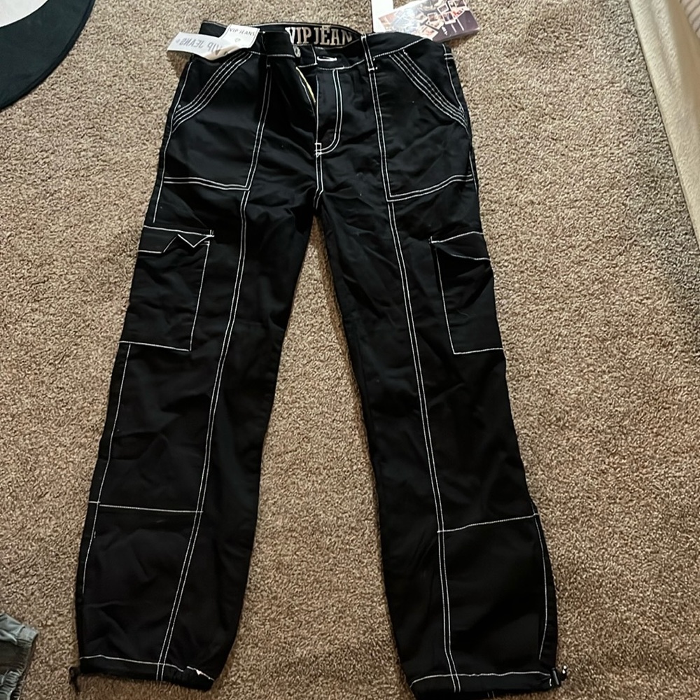 Black with white stitching VIP JEANS